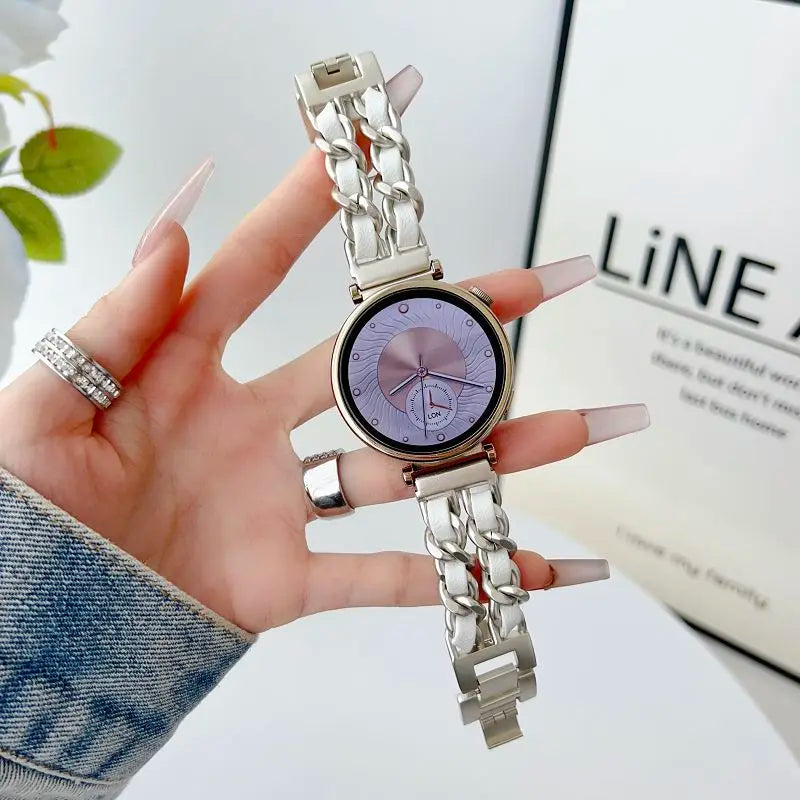 18mm Metal Strap for Huawei Watch GT5 41mm Gt 4 41mm Bands Stylish Leather Bracelet for Huawei Gt 5pro 42mm Women Metal Correa