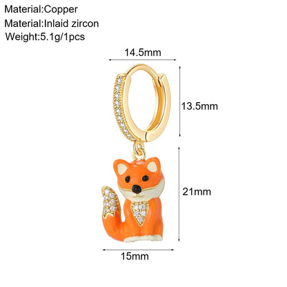 Cute Sun Moon Star Rainbow Red Heart Love Rose Flower Korean Hoop Earrings for Women Gold Color New In Earring High Quality