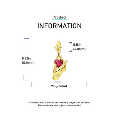 Original 925 Sterling Silver Gold Heart Charms Beads Sparkling MapleLeaf Safety Pendant For Women Bracelet DIY Fine Jewelry Gift