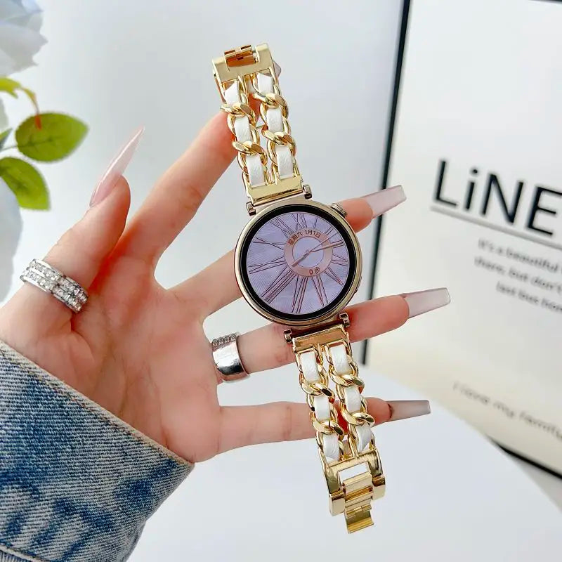 18mm Metal Strap for Huawei Watch GT5 41mm Gt 4 41mm Bands Stylish Leather Bracelet for Huawei Gt 5pro 42mm Women Metal Correa