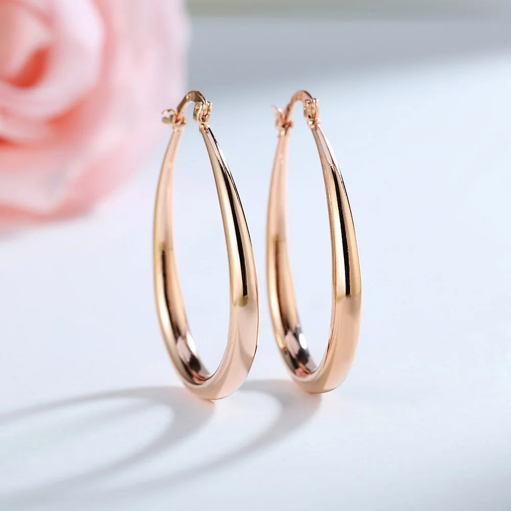 Hot fine 18K gold plated 44MM hoop earrings 925 Sterling Silver for woman high quality Fashion party Jewelry Christmas Gifts