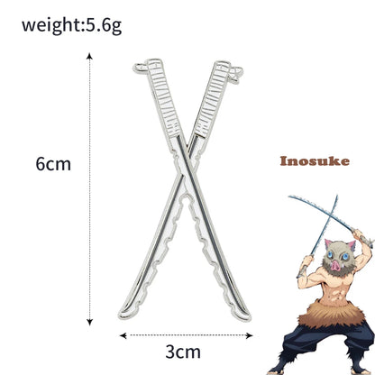 Anime Demon Slayer Brooch Enamel Kimetsu no Yaiba Sword Pins Weapon Badge Fans Cosplay Souvenir Props Backpack Jewelry Gift