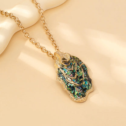 Two fashionable, elegant and natural abalone shell inlaid necklaces and earrings, new cool summer style vacation