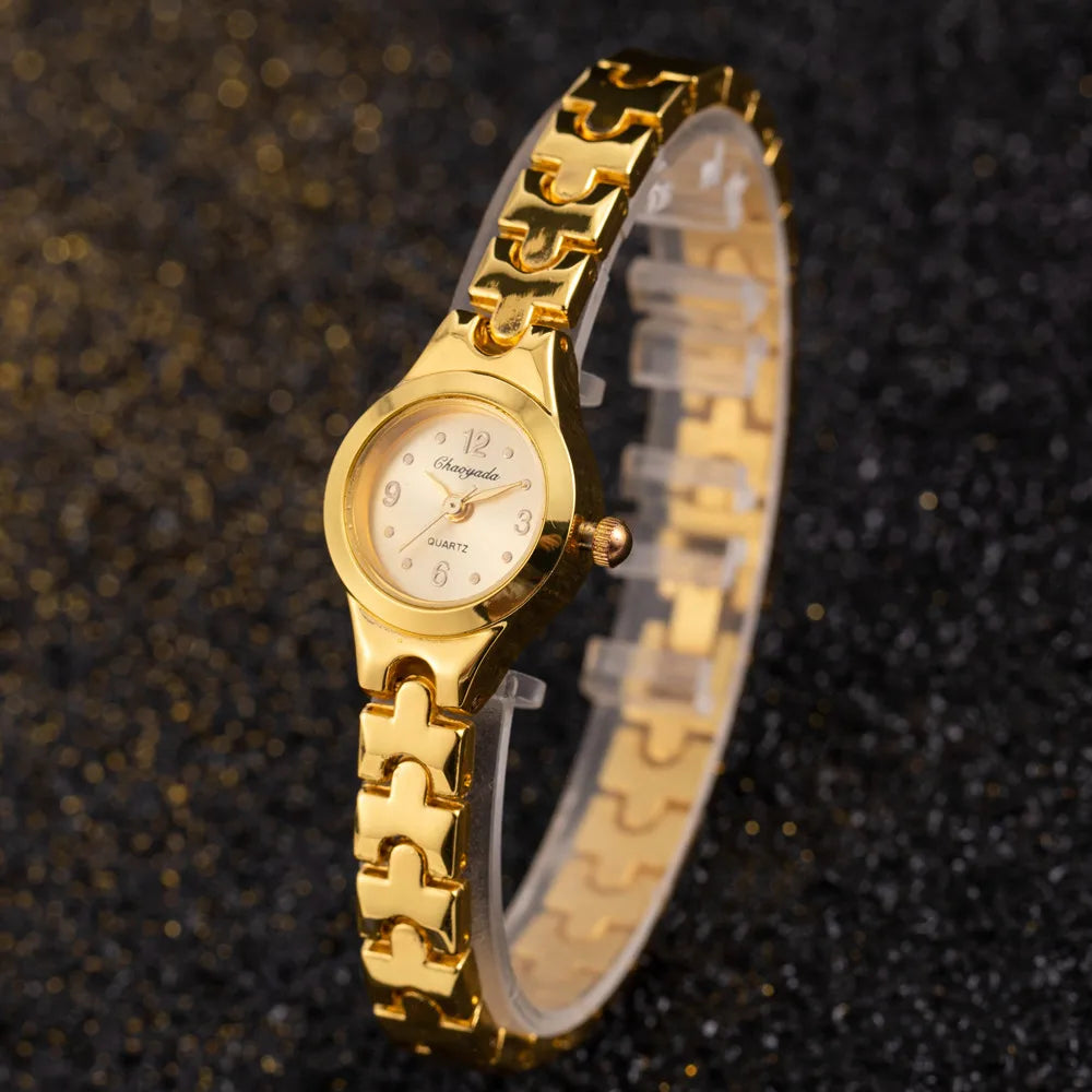 Women Bracelet Watch Mujer Golden Relojes Small Dial Quartz Leisure Popular Wristwatch Hour Female Ladies Elegant Relogio Clock