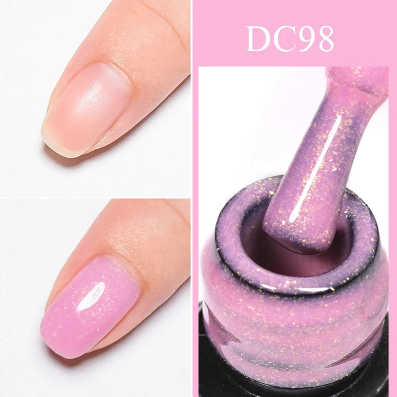 7ml Glitter Rubber Base Gel Polish Pink White Soak Off UV LED Self-leveling UV Construction Gel Varnish Manicure Nail Supplies