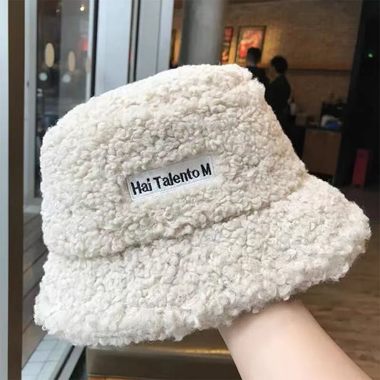 Trendy Fashion Fleece Bucket Hat Winter Warm Cold Resistant Fisherman Cap Sunshade Unisex Men Women Outdoor Headwear