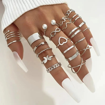 12 Pcs/Set Fashion Gold Color Irregular Geometric Open Rings For Women Men Punk Metal Adjustable Knuckle Joint Ring Jewelry Gift