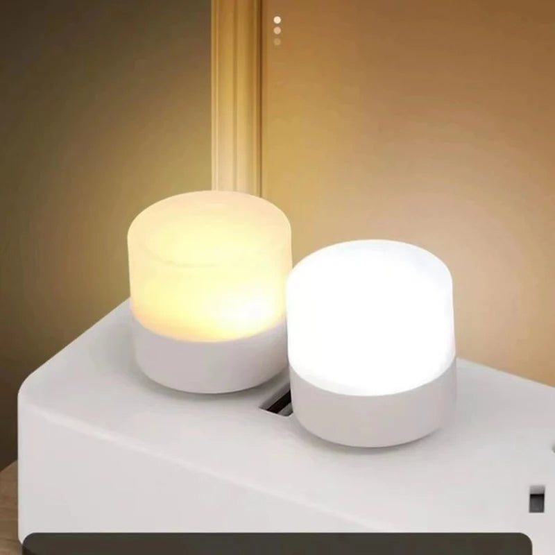 1/20Pcs Mini USB Night Light Warm White Eye Protection Book Reading Light USB Plug Computer Mobile Power Charging LED Night Lamp