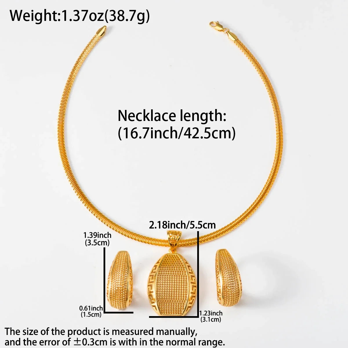 New Style Jewelry Sets Luxury Pendant Earrings Dubai 18k Gold Plated Necklace Party Anniversary Birthday Gifts Accessories