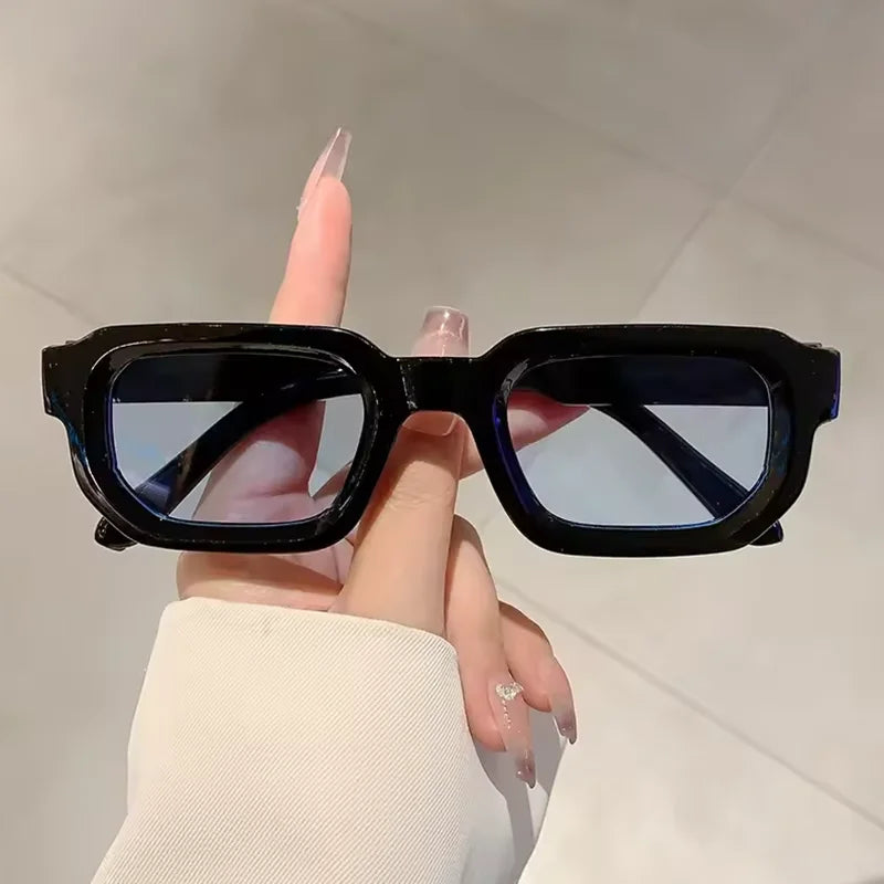 New Men Vintage Rectangle Frame Sunglasses Fashion Retro Sun Glasses Luxury Brand Design Glasses UV400 Eyewear Women Goggles