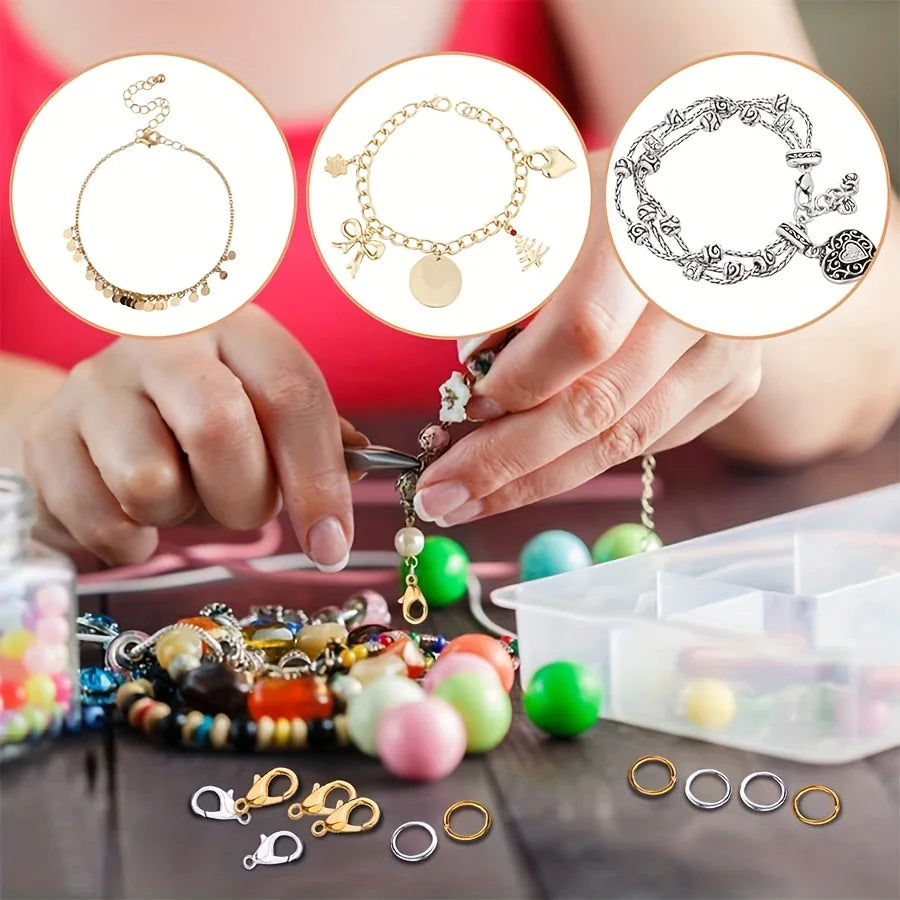 1set Box Gold Silver Lobster Clasp Open Jump Rings For Jewelry Making Bracelets Necklaces Hooks Chain Closure DIY Accessories