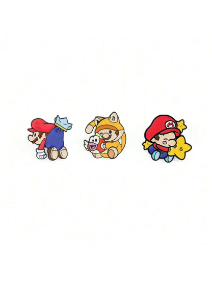 3/6 pcs Classic Game Super Mario Bros Enamel Lapel Pins Cartoon Mario Bros Brooch for Backpack Badge Pins Accessories