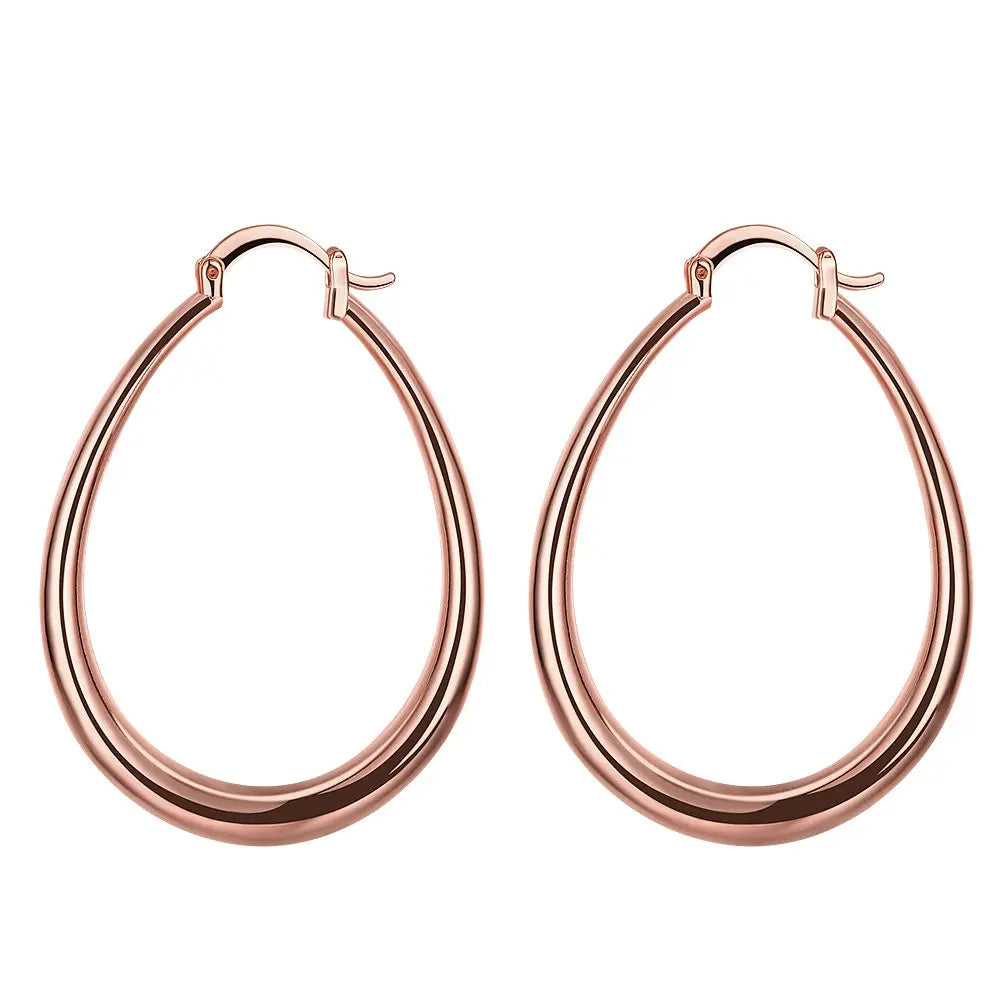 Hot fine 18K gold plated 44MM hoop earrings 925 Sterling Silver for woman high quality Fashion party Jewelry Christmas Gifts