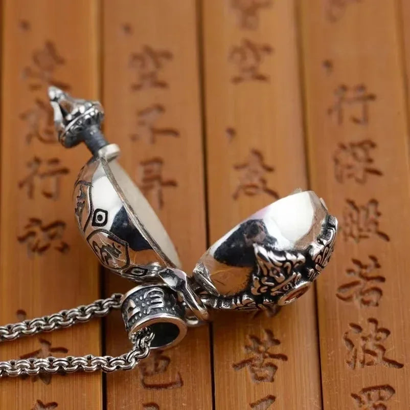 Gawu Box Pendant Can Be Opened Vajra Pestle Six-Character Sutra Zircon Buddha Necklace Male and Female Amulet Jewelry