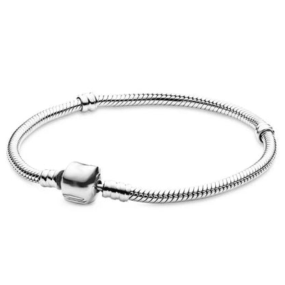 Sterling Silver 925 Original Pineapple Heart Flower Zircon Bracelet Suitable For DIY Charm Birthday Jewelry Gifts