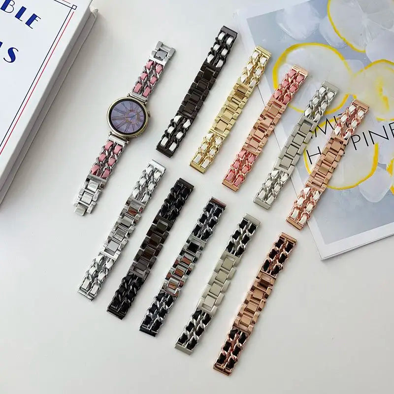 18mm Metal Strap for Huawei Watch GT5 41mm Gt 4 41mm Bands Stylish Leather Bracelet for Huawei Gt 5pro 42mm Women Metal Correa