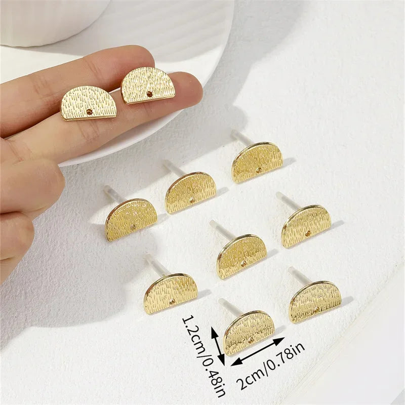 10pcs/set DIY Stainless Steel Earrings Connectors Round Irregular Gold Color Earrings Back Earrings Setting for Jewelry Making