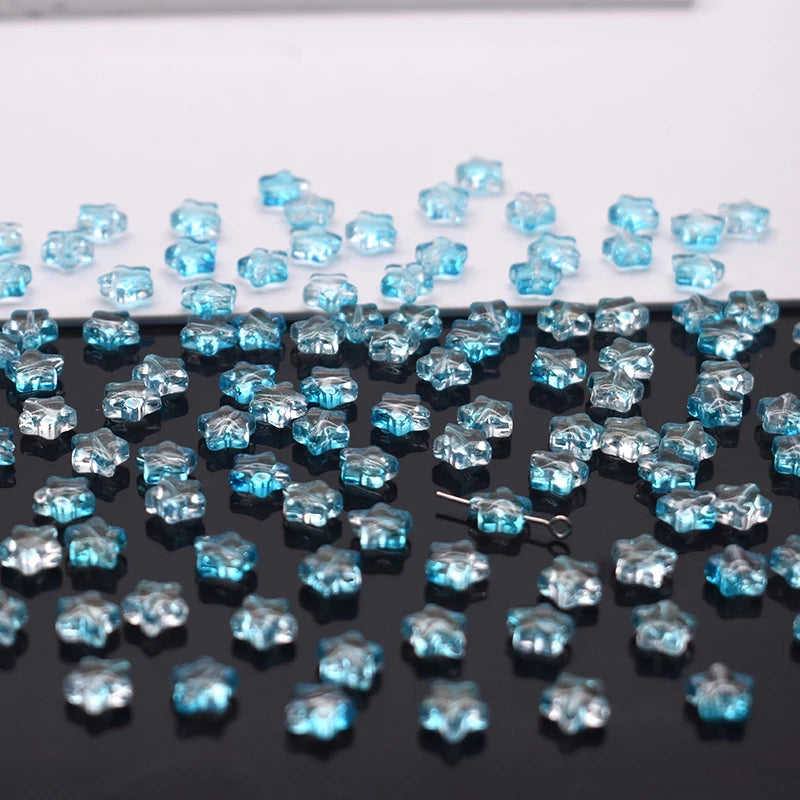 Mixed-color 8mm 60pcs Star Beads Czech Glass Loose Spacer Beads Handmade Diy Accessories Jewelry Making Necklace Earrings