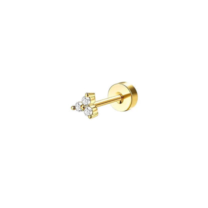 Bobisty 1pc Earrings for Sensitive Ears Surgical Stainless Steel Earrings for Women Dainty Flat Back Earring Stud Hoop Cartilage