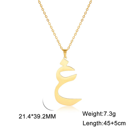 Cazador Gold Color 28 Arabic Letter Necklace for Women Stainless Steel Arab Alphabet Pendant Choker Necklaces Jewelry 2024 Trend
