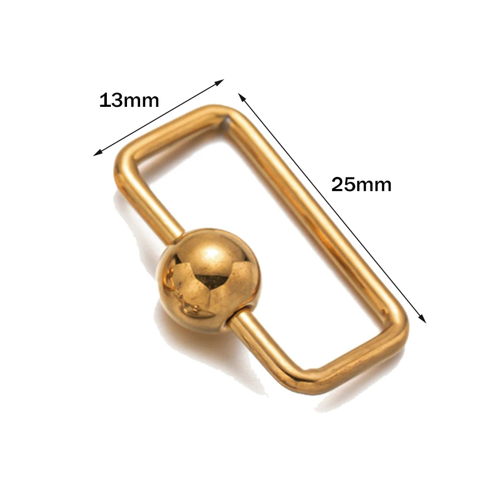 5pcs Gold Stainless Steel Heart Screw Carabiner Lock Connector Fastener Clip For DIY Necklaces Keychain Jewelry Making Supplies