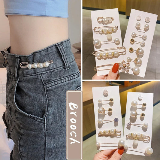 13 Styles Set Big Beads Simulated Pearl Brooch Pins Rhinestone Decorated Dress Buckle Jewelry Broaches for Men And Women
