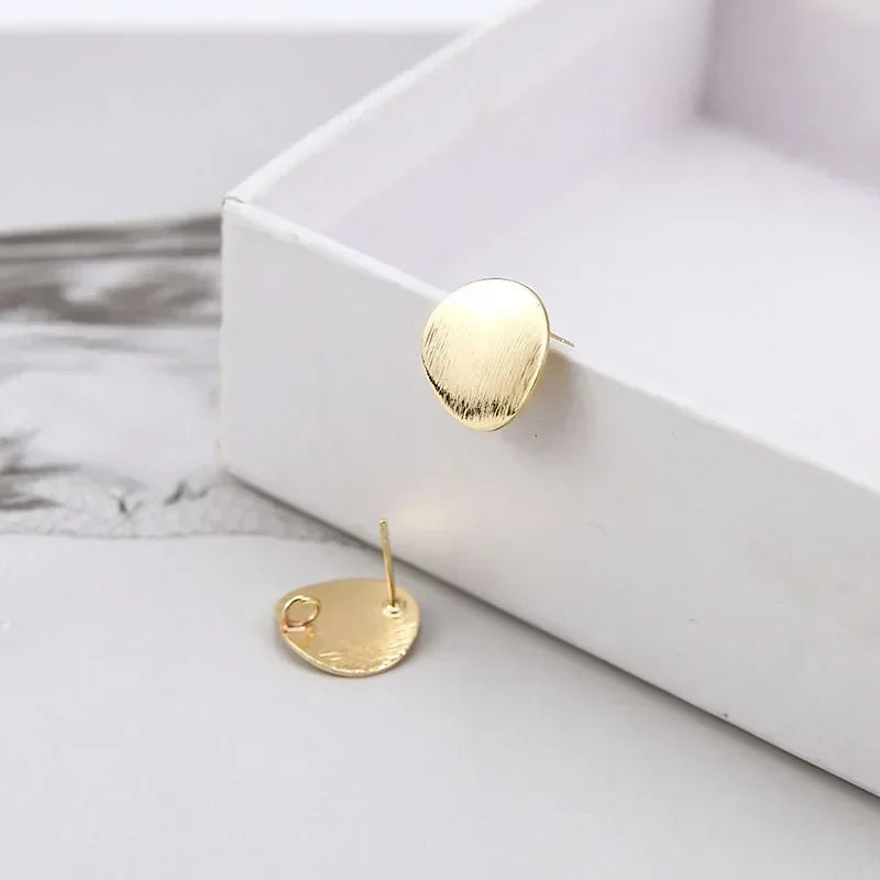 10pcs/set DIY Stainless Steel Earrings Connectors Round Irregular Gold Color Earrings Back Earrings Setting for Jewelry Making