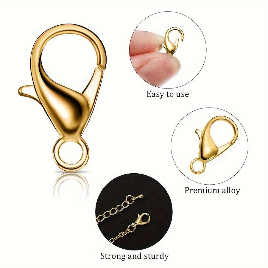 1set Box Gold Silver Lobster Clasp Open Jump Rings For Jewelry Making Bracelets Necklaces Hooks Chain Closure DIY Accessories