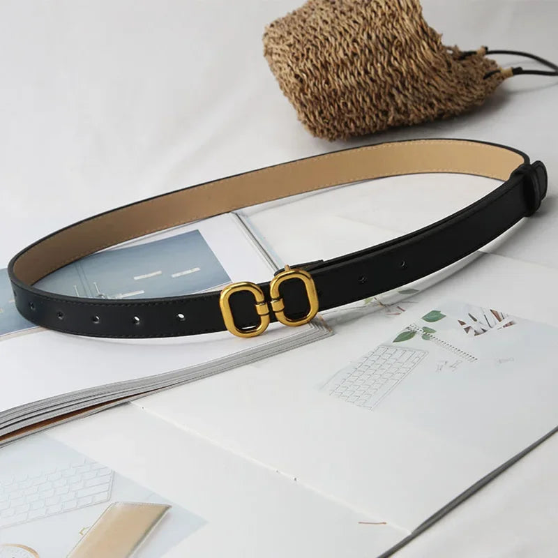 Belt for Women Famous Brand Luxury Designer Thin Waist Straps Fashion Women PU Leather Jeans Dress Trouser Denim Belt Waistband