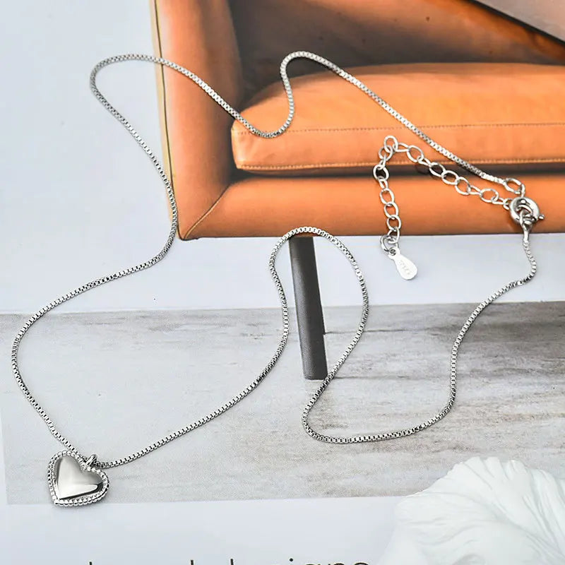 VENTFILLE 925 Sterling Silver Hiphop Necklace New Fashion Simple Geometric Handmade Clavicle Chain Party Jewelry Gifts for Women
