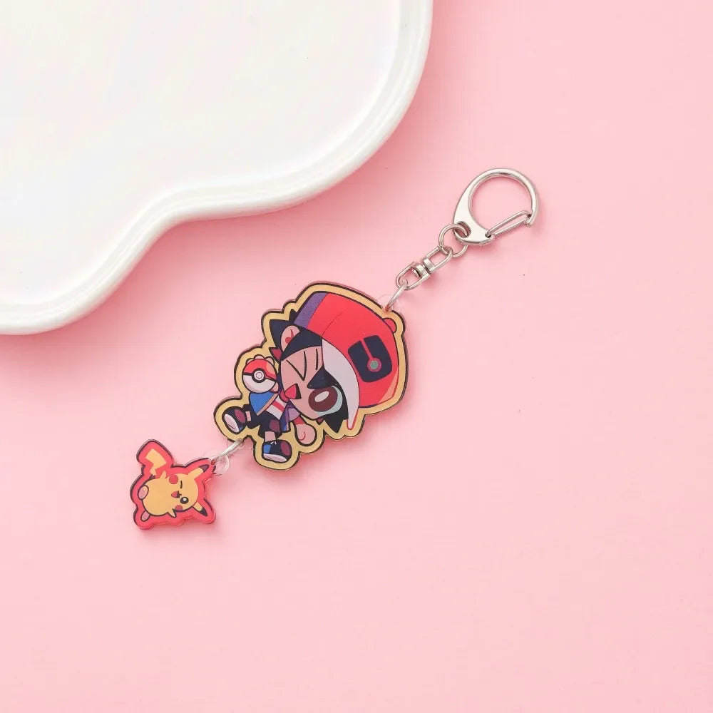 Anime Acrylic keychain accessaries Cartoon Car Bag Pendant Gift cute creative bag charm funny Friends Fans Gifts Keyring