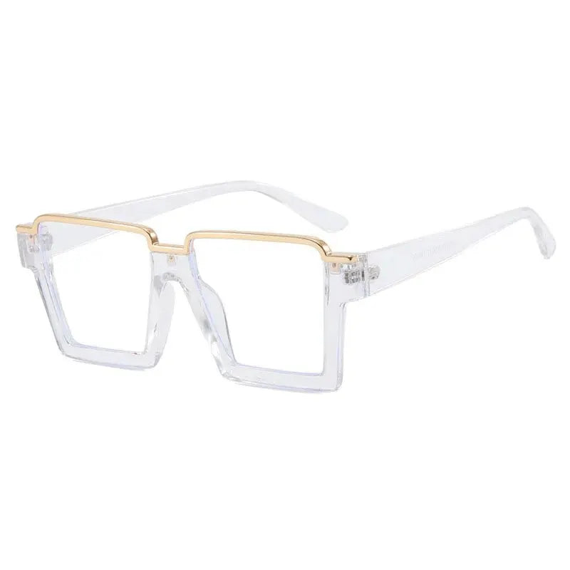 Personality Square Flat Light Mirror Anti-blue Light Trend Ins Hip Hop Big Frame Glasses Cross-border Fashion Glasses Frame
