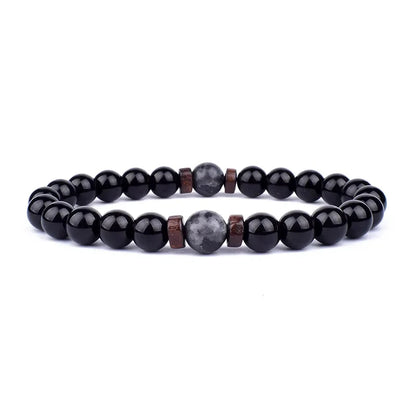 Natural Volcanic Lava Stone Beaded Bracelets for Women Men Jewelry Tiger Eyes Lapis Lazuli Healing Balance Chakra Bead Bracelet