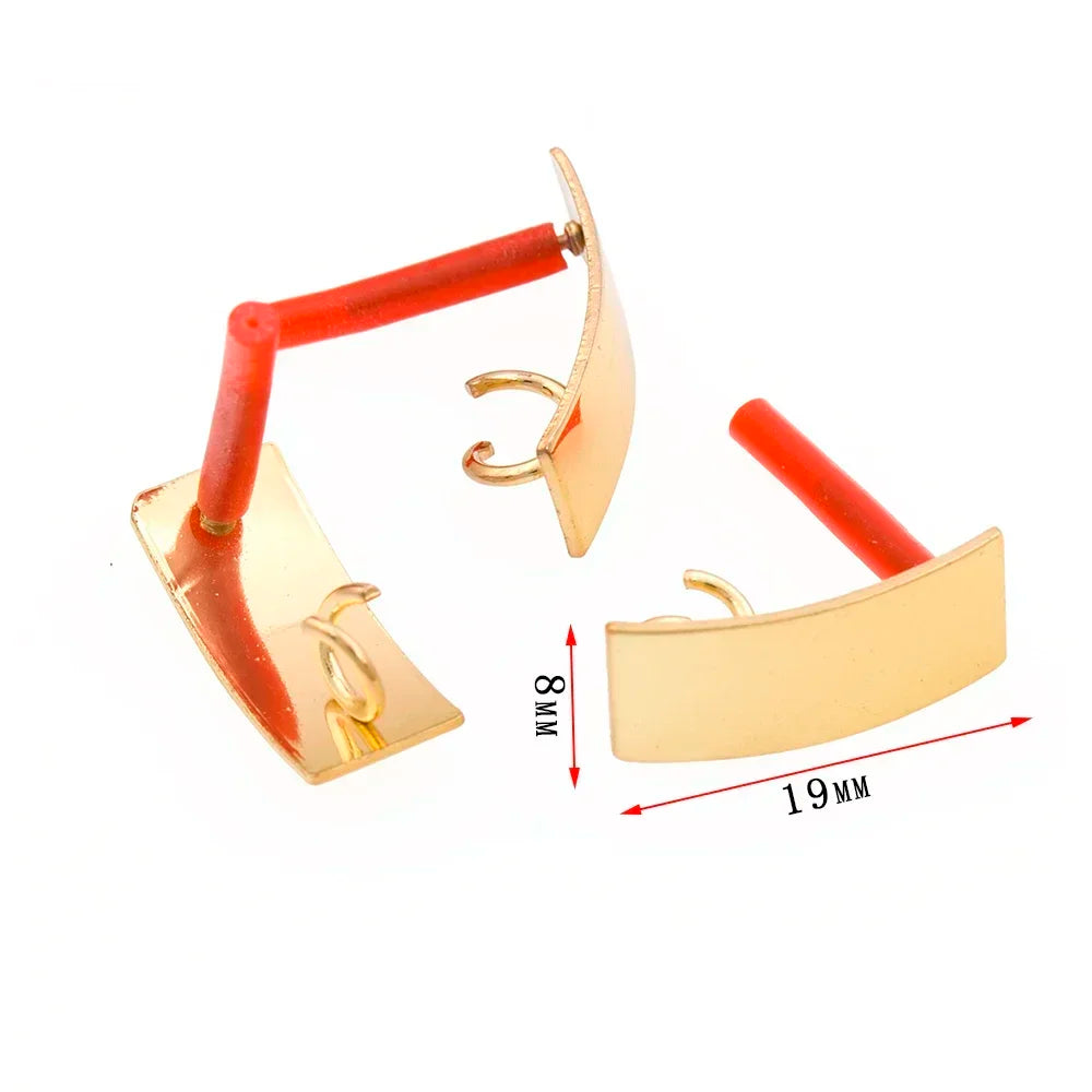 10pcs/set DIY Stainless Steel Earrings Connectors Round Irregular Gold Color Earrings Back Earrings Setting for Jewelry Making