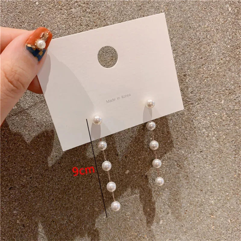 Pure White Women's Dangle Earrings Blooming Flower Acrylic Enamel Butterfly Imitation Pearl Heart Hanging Earrings Elegant brinc