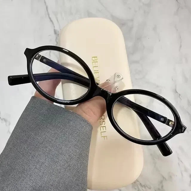 Y2K Retro Oval Frame Glasses Women Leopard Ins Style Sweet Cool Eyewear Trend Brand Reading Computer Anti Blue Light Eyeglasses
