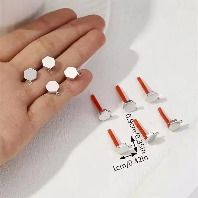 10pcs/set DIY Stainless Steel Earrings Connectors Round Irregular Gold Color Earrings Back Earrings Setting for Jewelry Making