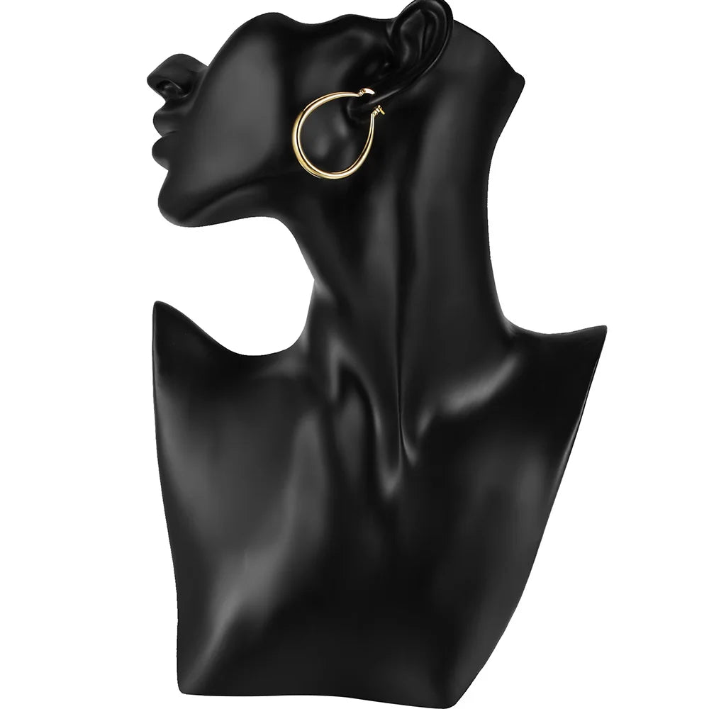 Hot fine 18K gold plated 44MM hoop earrings 925 Sterling Silver for woman high quality Fashion party Jewelry Christmas Gifts