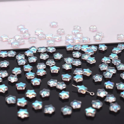 Mixed-color 8mm 60pcs Star Beads Czech Glass Loose Spacer Beads Handmade Diy Accessories Jewelry Making Necklace Earrings