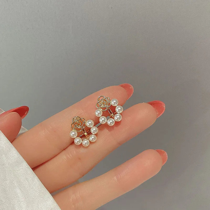 Ear Clip Without Ear Hole Women's Summer Ear Bone Clip Light Luxury High Grade Pearl Earrings Minority Temperament Versatile