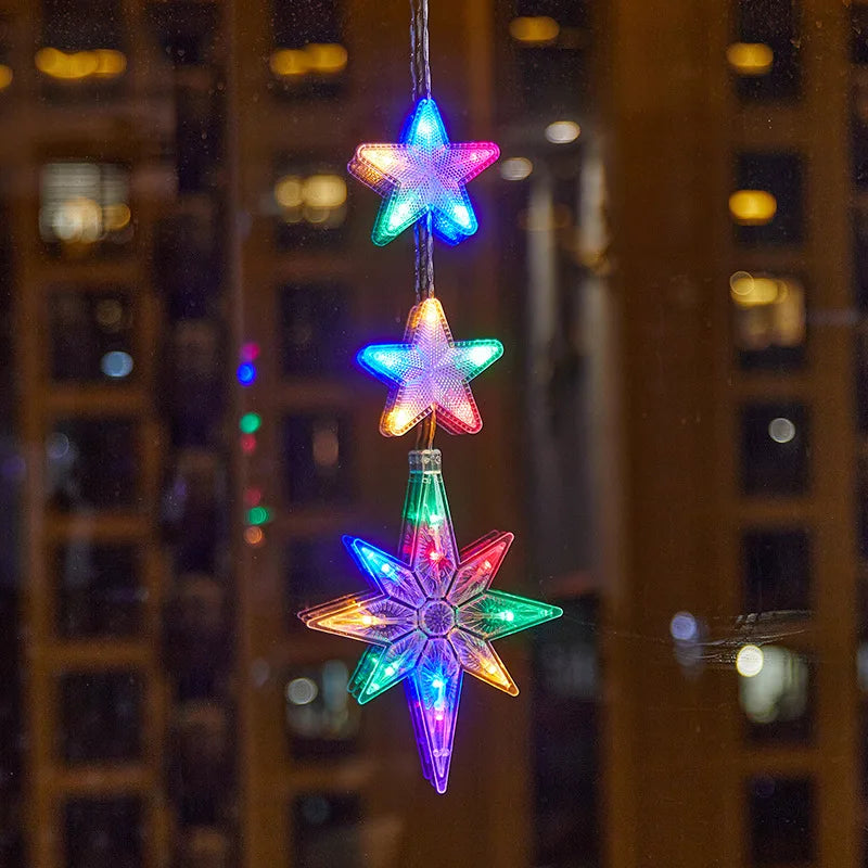 Christmas LED Suction Cup Lights Santa Claus Snowflake Elk Window Decoration Christmas Home Decoration New Year Lights Navidad