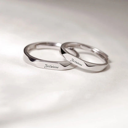 New Simple Couple Rings Silver Color Sun Moon Adjustable Open Ring For Women Men Wedding Fashion Jewelry Gifts