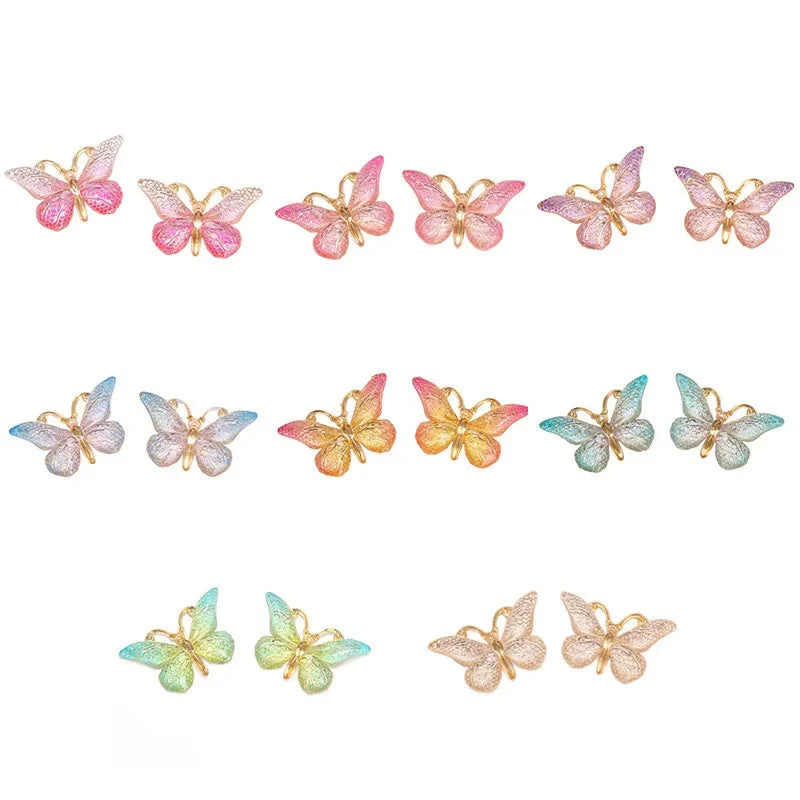 5PCS Sweet Macarons Gradient Color Cute Butterfly Kids Hairpins Children Headwear Princess Barrette Girls Hair Accessories