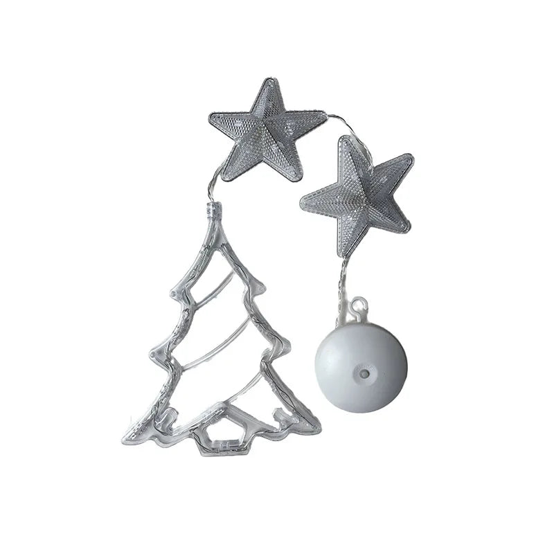 Christmas LED Suction Cup Lights Santa Claus Snowflake Elk Window Decoration Christmas Home Decoration New Year Lights Navidad