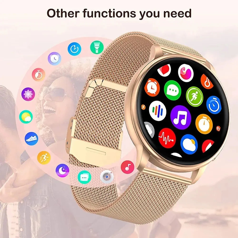 Fashion New Bluetooth Call Smartwatch Women Custom Dial Watches Men Sport Fitness Tracker Heart Rate Multifunction Smartwatches
