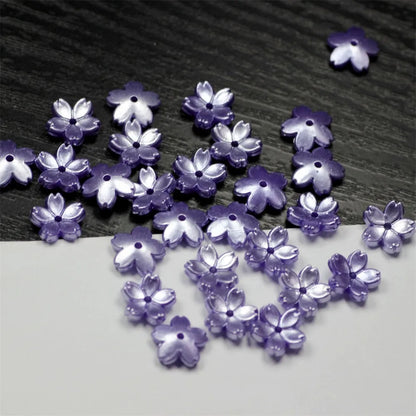 50Pcs/lot 10MM Acrylic Flowers Beads Sakura Spacer Beads Findings Charms For Jewelry Making DIY Bracelet Necklace Accessories