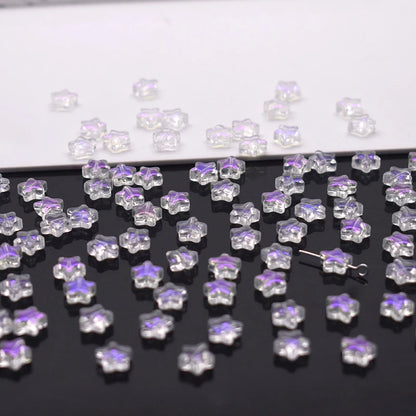 Mixed-color 8mm 60pcs Star Beads Czech Glass Loose Spacer Beads Handmade Diy Accessories Jewelry Making Necklace Earrings