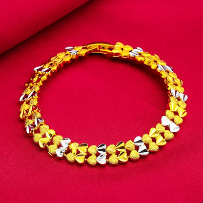 Stainless Steel Women's Hand Bracelet Crown Heart Leaves Flower Wide Chain Wristband Pulsera Femme Vintage Jewelry Party Gifts