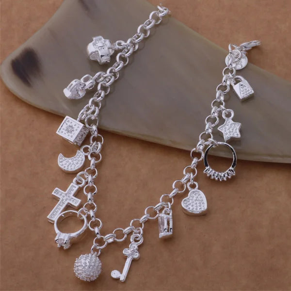 925 Sterling Silver Bracelet Heart High Quality Romance Chain For Woman Men Fashion Engagement Party Wedding Jewelry Gift