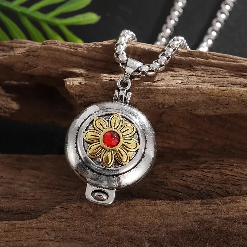 Gawu Box Pendant Can Be Opened Vajra Pestle Six-Character Sutra Zircon Buddha Necklace Male and Female Amulet Jewelry